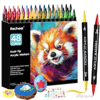 Marcadores De Pintura Acrílica Recheel  48 Colores  Doble Punta - Venta Internacional.
