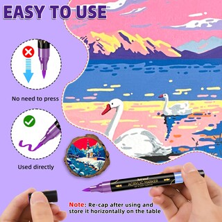 Foto 4 | Foto 4 | Bolígrafos De Pintura Acrílica Art+soul 72 Colores Paquete De 36 Unidades Punta Doble - Venta Internacional.