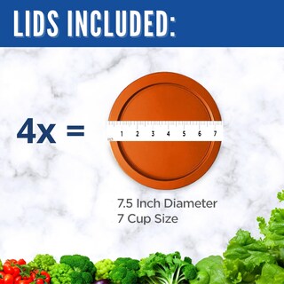 Foto 3 | Foto 3 | Tapas De Repuesto Para Recipientes Pyrex De Vidrio Para Almacenamiento De Alimentos De 6 Y 7 Tazas - Venta Internacional.