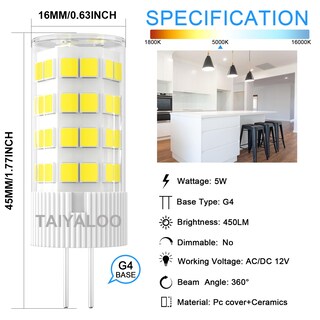 Foto 3 | Foto 3 | Bombillas Led Taiyaloo G4 5 W 40 W Halógenas De Repuesto 12 V Ac/dc - Venta Internacional.