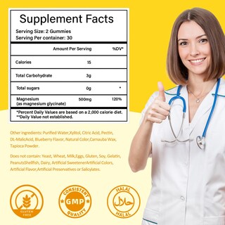 Foto 4 | Foto 4 | Gomitas De Glicinato De Magnesio Tewuky  500 Mg  Sin Azúcar  60 Unidades - Venta Internacional.