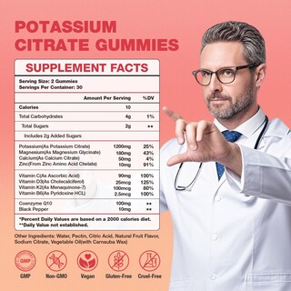 Foto 7 | Foto 7 | Gomitas De Citrato De Potasio Supplement Suooch 1200 Mg 120 Unidades - Venta Internacional.