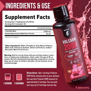 Foto 2 | Foto 2 | Suplemento Innosupps Volcarn 2000 L-carnitine Energy 32 Serv - Venta Internacional.