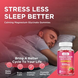 Foto 4 | Foto 4 | Gomitas De Glicinato De Magnesio Dilib Calm 500 Mg Con Calcio 60 Unidades - Venta Internacional.