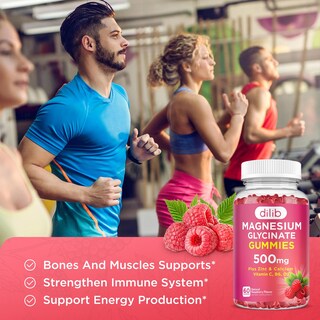 Foto 5 | Foto 5 | Gomitas De Glicinato De Magnesio Dilib Calm 500 Mg Con Calcio 60 Unidades - Venta Internacional.