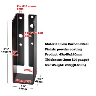 Foto 2 | Foto 2 | Soporte Para Viguetas Gbgs  Brida Oculta  Negro Claro  Acero Calibre 14 - Venta Internacional.