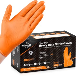 Foto 1 | Foto 1 | Guantes Desechables Titanflex Heavy Duty De Nitrilo Naranja 6 Ml - Venta Internacional.