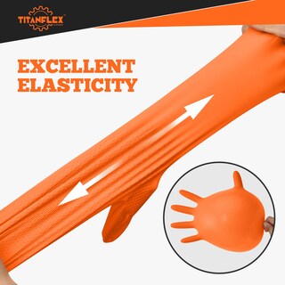 Foto 2 | Foto 2 | Guantes Desechables Titanflex Heavy Duty De Nitrilo Naranja 6 Ml - Venta Internacional.