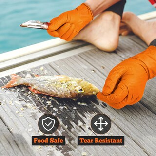 Foto 7 | Foto 7 | Guantes Desechables Titanflex Heavy Duty De Nitrilo Naranja 6 Ml - Venta Internacional.