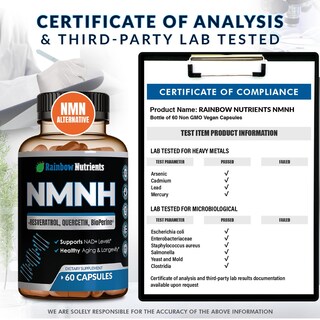 Foto 6 | Foto 6 | Suplemento Rainbow Nutrients Nmnh 7260 Mg Nad+ Booster 60 Cápsulas - Venta Internacional.