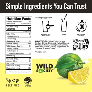 Foto 3 | Foto 3 | Proteína De Suero En Polvo Wild Society Premium Transparente Limón Y Lima 500 Ml - Venta Internacional.