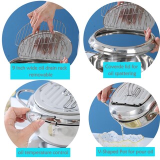 Foto 4 | Foto 4 | Sartén Tempura Ycxmjyr Grande De 4.4 Cuartos De Galón Con Termómetro - Venta Internacional.