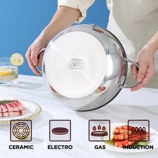 Foto 5 | Foto 5 | Sartén Tempura Ycxmjyr Grande De 4.4 Cuartos De Galón Con Termómetro - Venta Internacional.