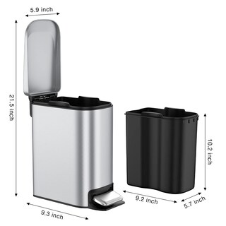 Foto 5 | Foto 5 | Bote De Basura Bethebest De Acero Inoxidable De 6 L/1.6 Galones Con Tapa - Venta Internacional.