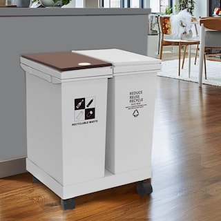Foto 1 | Foto 1 | Cubo De Basura Ciao Stilista De 40 L 11 Galones X 2 Compartimentos Con Ruedas - Venta Internacional.