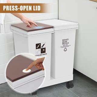 Foto 5 | Foto 5 | Cubo De Basura Ciao Stilista De 40 L 11 Galones X 2 Compartimentos Con Ruedas - Venta Internacional.