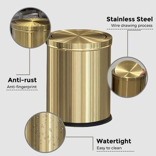 Foto 3 | Foto 3 | Bote De Basura Leasylife De Acero Inoxidable Dorado 15 L/4 Gal - Venta Internacional.