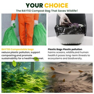 Foto 5 | Foto 5 | Bolsas De Basura Compostables Raytid X15 De 208 2 Litros (55 A 60 Galones) - Venta Internacional.