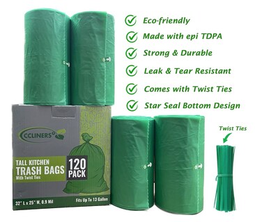 Foto 3 | Foto 3 | Bolsas De Basura Ccliners Tall Kitchen 55 Litros 13 Galones Biodegradables - Venta Internacional.