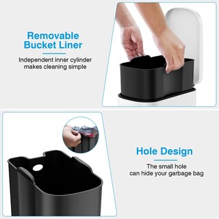Foto 2 | Foto 2 | Bidón De Basura Bethebest De 10 Litros Con Tapa Y Pedal Para Baño Color Blanco - Venta Internacional.