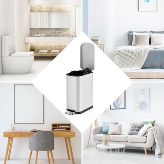 Foto 7 | Foto 7 | Bidón De Basura Bethebest De 10 Litros Con Tapa Y Pedal Para Baño Color Blanco - Venta Internacional.