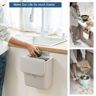 Foto 3 | Foto 3 | Cubo De Compostaje De Cocina Ryhiac De 9 Litros Con Tapa Montado En La Pared Gris - Venta Internacional.