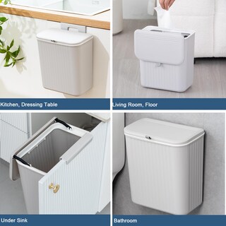 Foto 6 | Foto 6 | Cubo De Compostaje De Cocina Ryhiac De 9 Litros Con Tapa Montado En La Pared Gris - Venta Internacional.
