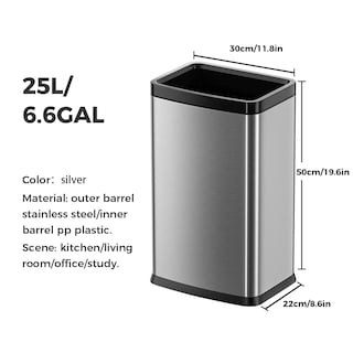 Foto 4 | Foto 4 | Bote De Basura Keling De Acero Inoxidable  25 L/6.6 Galones  Plateado - Venta Internacional.