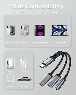 Foto 6 | Foto 6 | Adaptador Usb-c A 3 5 Mm Para Auriculares Y Cargador Criello - Venta Internacional.