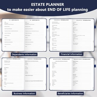 Foto 4 | Foto 4 | Organizador De Planificación Patrimonial Para El Final De Su Vida Útil Planner Jubtic Color Azul - Venta Internacional.