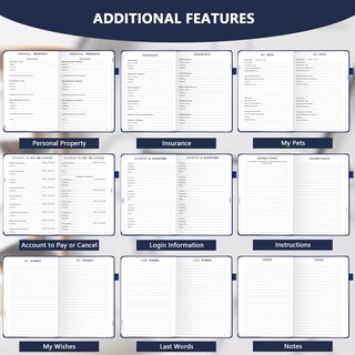 Foto 5 | Foto 5 | Organizador De Planificación Patrimonial Para El Final De Su Vida Útil Planner Jubtic Color Azul - Venta Internacional.