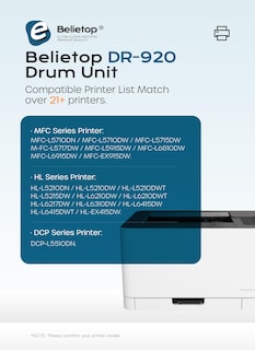 Foto 3 | Foto 3 | Unidad De Tambor Belietop Dr920 Dr-920 De Alto Rendimiento Para Impresora Brother - Venta Internacional.