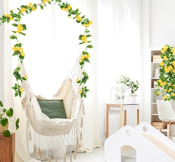 Foto 4 | Foto 4 | Guirnalda De Flores De Seda Ferial De Artificial Vines 4 5 M Color Amarillo X2 - Venta Internacional.