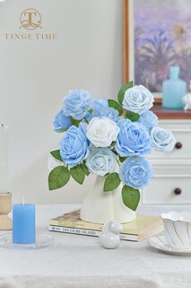 Foto 4 | Foto 4 | Set Combinado De Flores Artificiales Tinge Time Azul Claro - Venta Internacional.