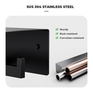 Foto 3 | Foto 3 | Soporte Doble Para Papel Higiénico Freshglow Con Estante Negro Mate - Venta Internacional.
