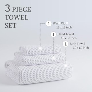 Foto 3 | Foto 3 | Toallas Microfi De Microfibra Para Baño Con Gofres 3 Piezas De Gran Tamaño - Venta Internacional.