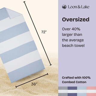 Foto 4 | Foto 4 | Toalla De Playa Loon & Lake Luxury Block Stripe 100% Algodón - Venta Internacional.