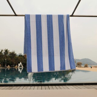Foto 4 | Foto 4 | Toalla De Playa Henbay De Algodón De Gran Tamaño 90 X 180 Cm A Rayas Azules - Venta Internacional.