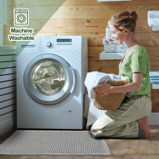 Foto 5 | Foto 5 | Alfombra De Baño Zall Color Gris Gofre Superabsorbente Antideslizante 45 X 75 Cm - Venta Internacional.