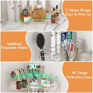 Foto 3 | Foto 3 | Organizador De Mostrador De Baño Sunzos En Esquina De 2 Niveles Con Brocha De Maquillaje - Venta Internacional.