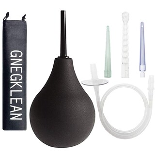 Foto 1 | Foto 1 | Kit De Bombillas Para Enemas Gnegklean Silicona Negra 225 Ml Con Manguera De 50 Cm - Venta Internacional.