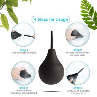 Foto 6 | Foto 6 | Kit De Bombillas Para Enemas Gnegklean Silicona Negra 225 Ml Con Manguera De 50 Cm - Venta Internacional.