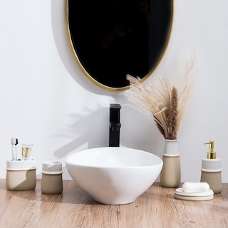 Foto 5 | Foto 5 | Set De Accesorios De Baño Rzcnc Farmhouse Beige Ceramic 4 Piezas - Venta Internacional.