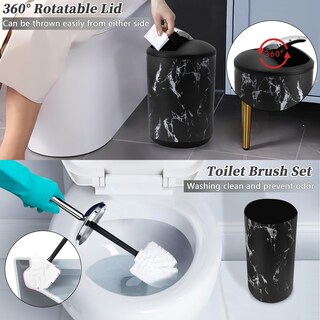 Foto 4 | Foto 4 | Set De Accesorios De Baño Xlhomo Black Marble Con Papelera - Venta Internacional.