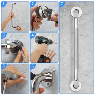 Foto 7 | Foto 7 | Barras De Apoyo Para Ducha Hzxfg 16 Cm De Acero Inoxidable Antideslizantes 2 Unidades - Venta Internacional.