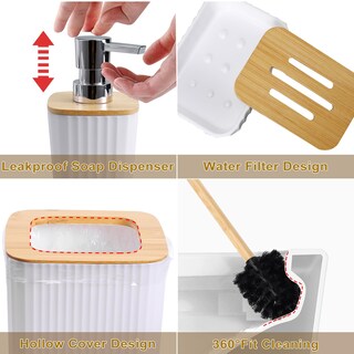 Foto 3 | Foto 3 | Set De Baño Xlhomo Blanco Y Dorado Con Cortina De Ducha 24 Unidades - Venta Internacional.