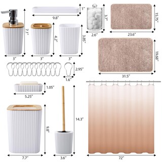Foto 6 | Foto 6 | Set De Baño Xlhomo Blanco Y Dorado Con Cortina De Ducha 24 Unidades - Venta Internacional.