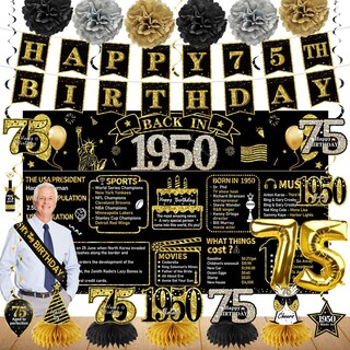 Foto 1 | Foto 1 | Decoraciones De Cumpleaños Zirtorei 75th Vintage 1950 21 Piezas - Venta Internacional.