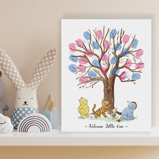 Foto 4 | Foto 4 | Libro De Visitas Para Baby Shower Con Revelación De Género Árbol De Huellas Dactilares De Azbuk - Venta Internacional.