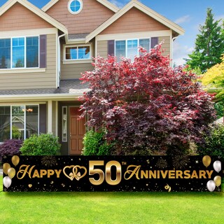 Foto 1 | Foto 1 | Banderín Para Aniversario De Vicycaty 50 Bodas Dorado 3 X 0 5 M - Venta Internacional.